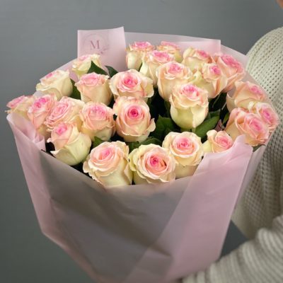 Нежная розовая роза (60 см) 25 шт.